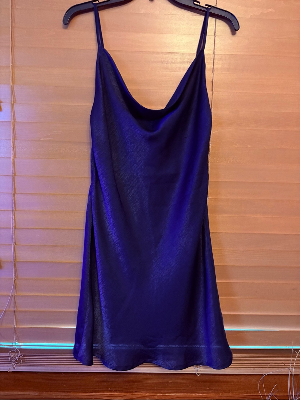 Altar'd State Like New Indigo Satin Cowl Slip Dress/adjustable straps. Small